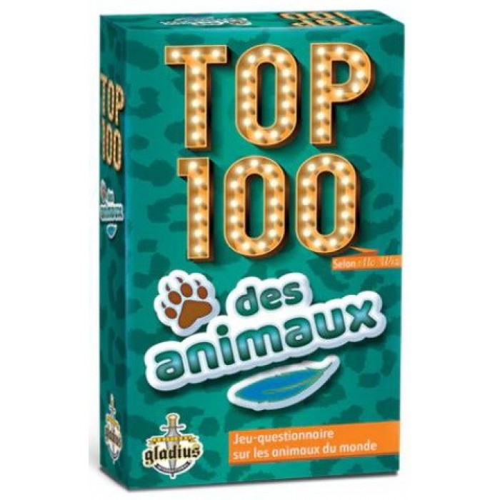 Top 100 : Des animaux est un jeu questionnaires de la compagnie québecoise Gladius pour les passionnés d"animaux de 8 ans et plus - Franc Jeu Repentigny