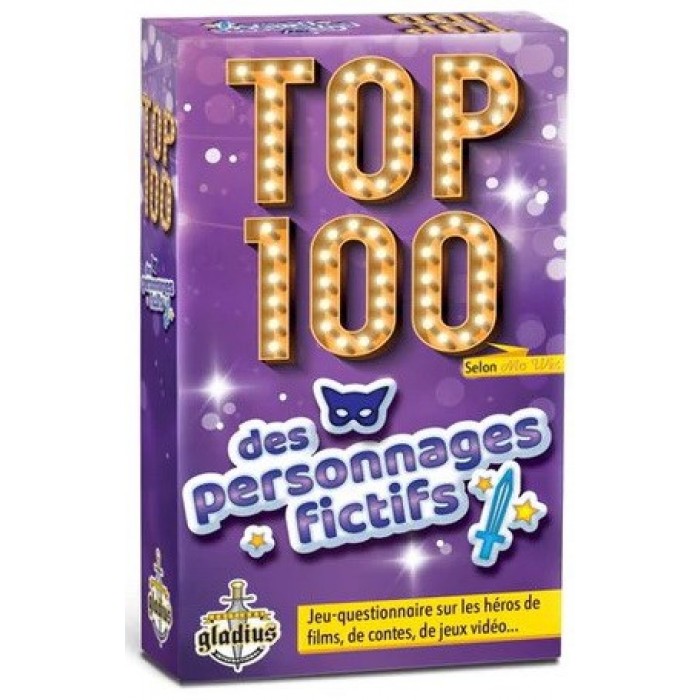 Top 100 : Des personnages fictifs est un jeu questionnaires de la compagnie québecoise Gladius pour les geeks de 10 ans et plus - Franc Jeu Repentigny