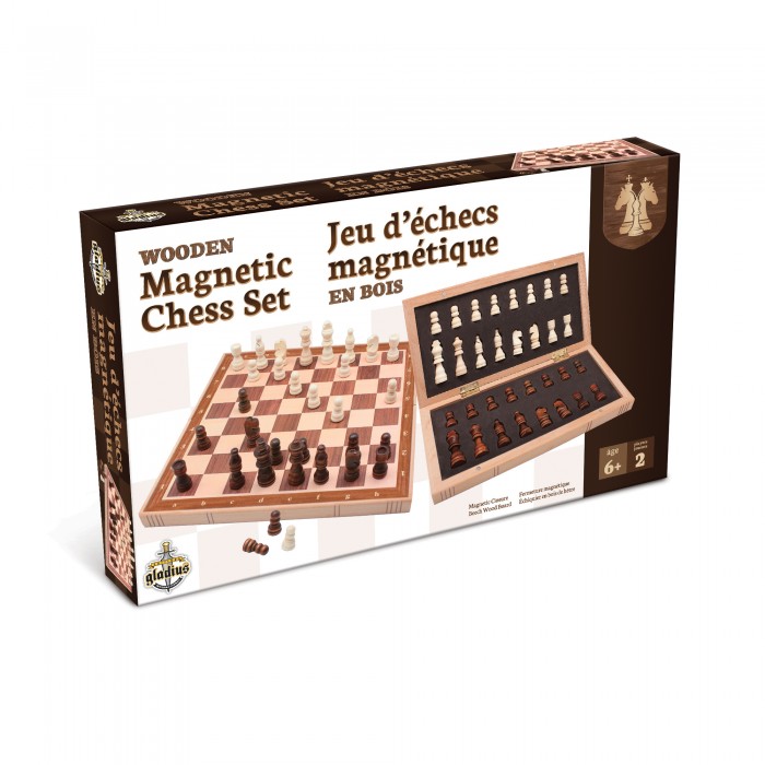 Jeu d'échecs magnétique en bois