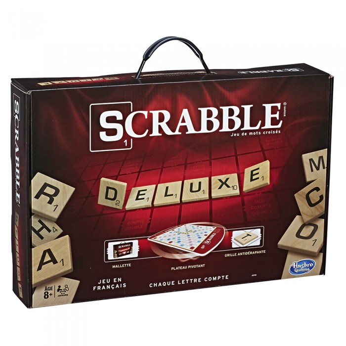 Retrouvez le classique jeu de Scrabble (en français), maintenant avec un plateau rotatif (en deux morceaux) ! Ses cases renfoncées permettent aux lettres de bien tenir en place. - Franc Jeu Repentigny