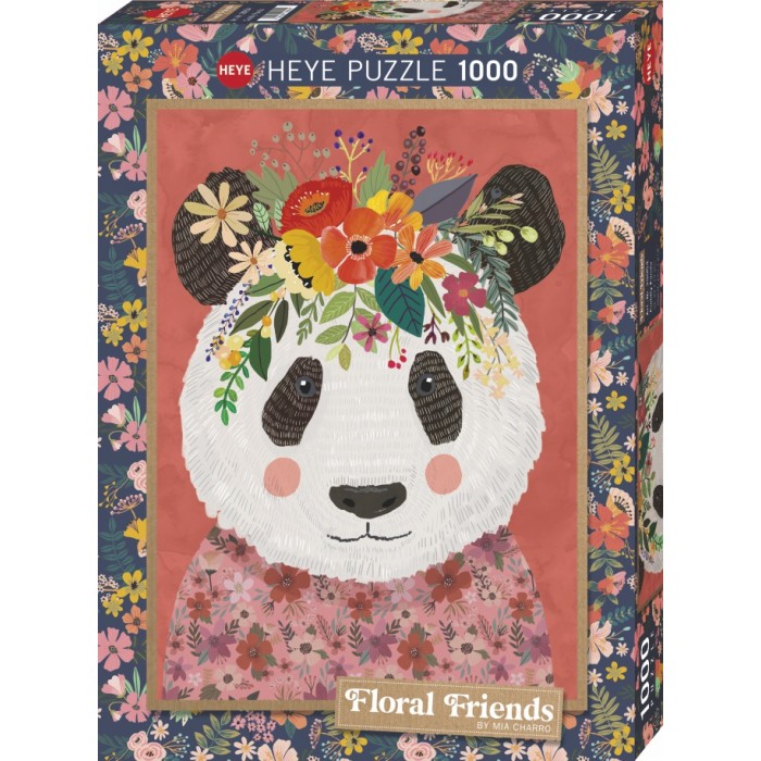 Casse-tête : Cuddly Panda (Mia Charro - Collection Floral Friends) - 1000 pcs - Heye