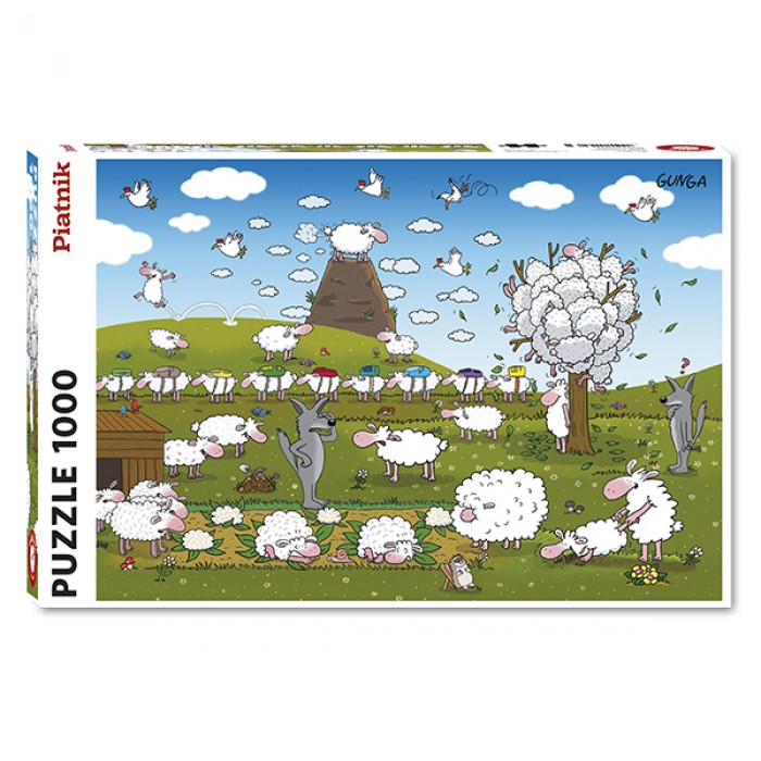 Casse-tête :  Moutons au paradis (Gunga) -  1000 pcs - Piatnik
