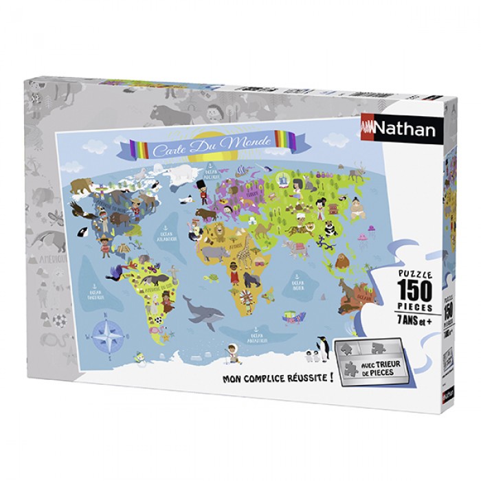 Casse-tête : Carte du Monde - 150 pcs - Nathan