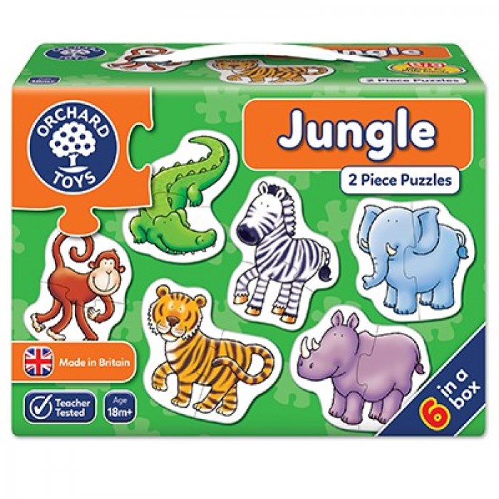 Casse-tête:  La Jungle - 6 x 2 pcs - Orchard Toys