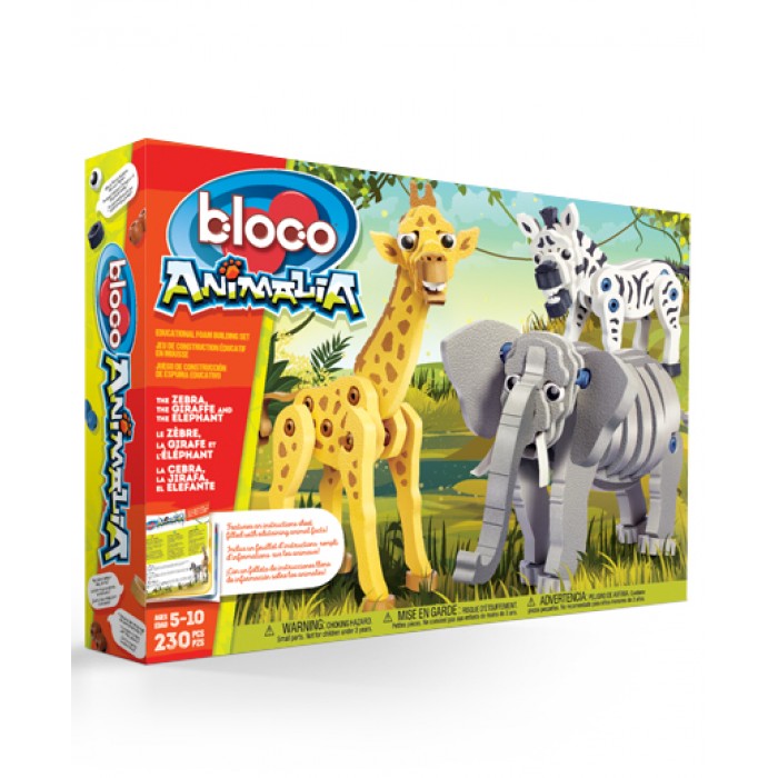 Bloco : Animalia - Zèbre, girafe & éléphant