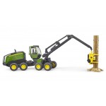 Bruder: Abatteuse John Deere 1270G avec 1 tronc d'arbre