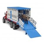 Bruder: Camion de transport de bétail MACK Granite avec une vache