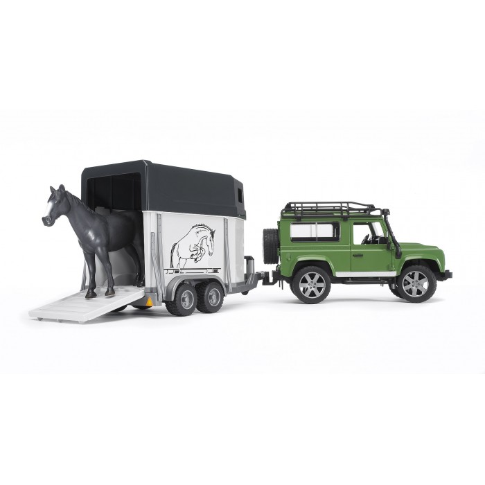Bruder : Land Rover Defender avec van pour chevaux