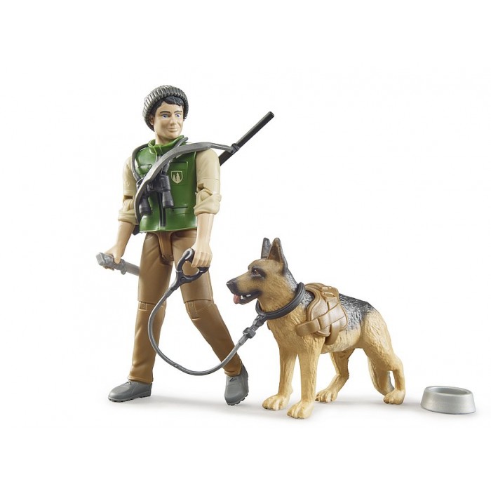 Bruder:  Garde forestier avec chien et équipement
