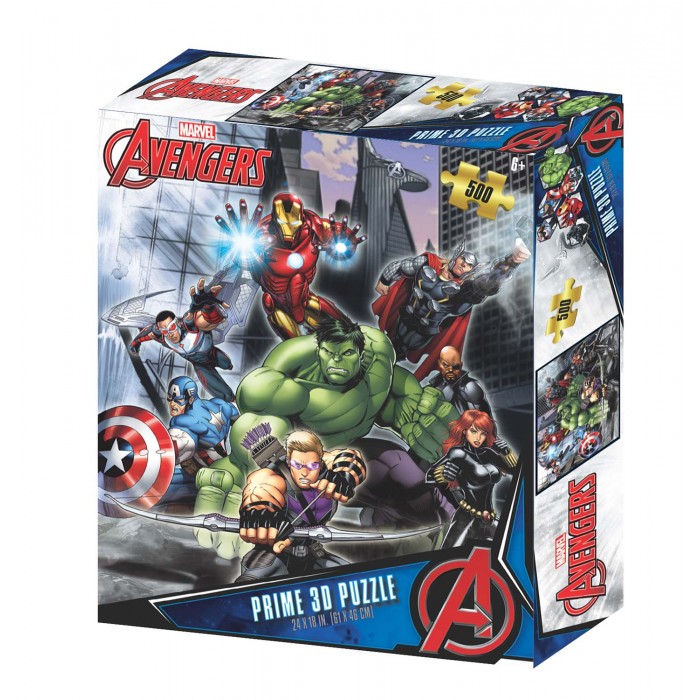 Casse-tête 3D Lenticulaire : Marvel - Avengers - 500 pcs - Prime 3D