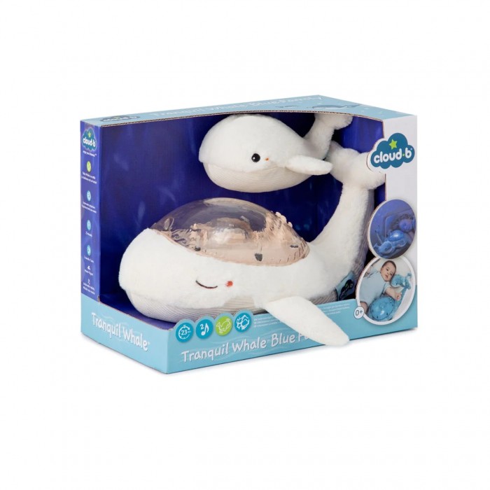 Veilleuse Cloud B : Tranquil Whale - White Family (Famille de baleines blanches)