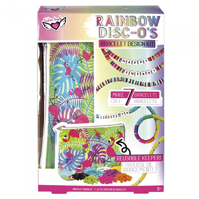 Fashion Angels: Rainbow Disc-O's - Création bracelets et trousse flamant rose (ML)