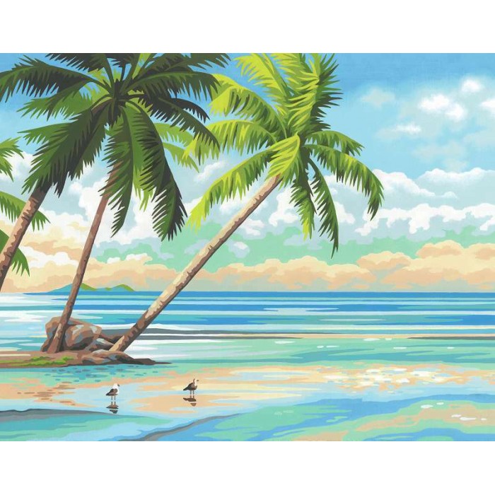 Vue tropicale est une peinture par numéro de la compagnie PaintWorks de l'artiste Mike Calascibetta - Franc Jeu Repentigny