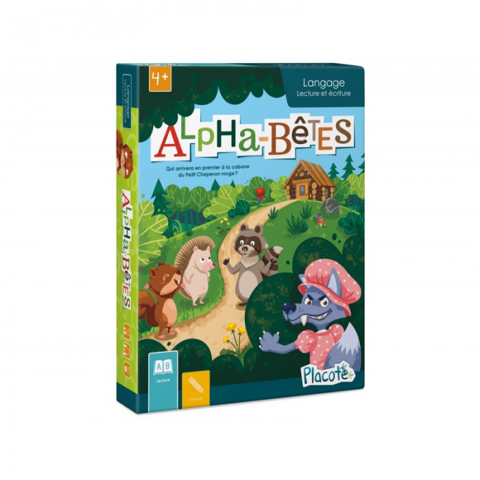 Alpha-bêtes est un jeu de la compagnie québecoise Placote qui a pour objectif Reconnaitre les lettres de l'alphabet et leur nom pour les enfants de 4 ans et plus - Franc Jeu repentigny