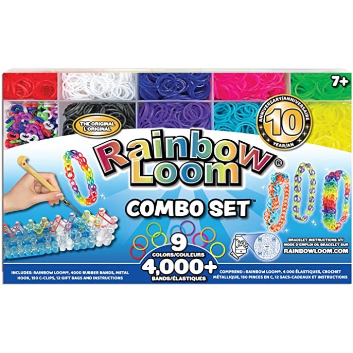 Rainbow Loom - Combo Set est une trousse de création de bracelets de la compagnie Rainbow Loom, pour 7 ans et plus - Franc Jeu Repentigny