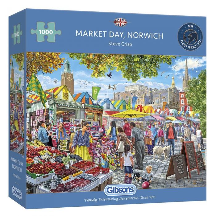 Casse-tête 1000 pièces Gibsons : Market Day, Norwich par Steve Crisp pour les fans de puzzles! - Franc Jeu Repentigny