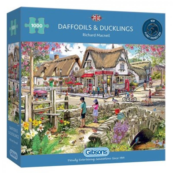 Casse-tête 1000 pièces Gibsons : Daffodils & Ducklings par Richard Macneil pour les fans de puzzles! - Franc Jeu Repentigny