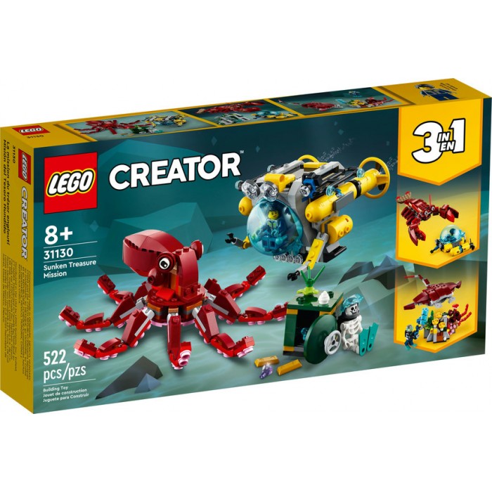 LEGO Creator : La mission du trésor englouti 3-en-1 - 522 pcs 