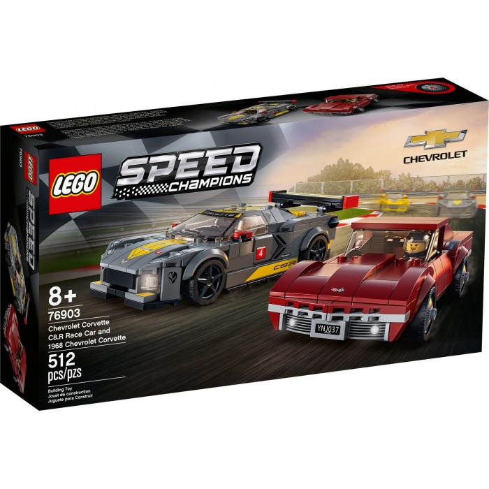 LEGO Speed Champions: Chevrolet Corvette C8.R Race Car et 1968 Chevrolet Corvette - 512 pcs