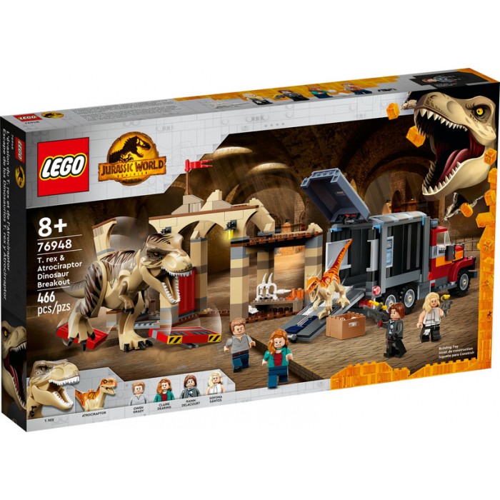 LEGO Jurassic World: L’évasion du T. rex et de l’Atrociraptor - 466 pcs