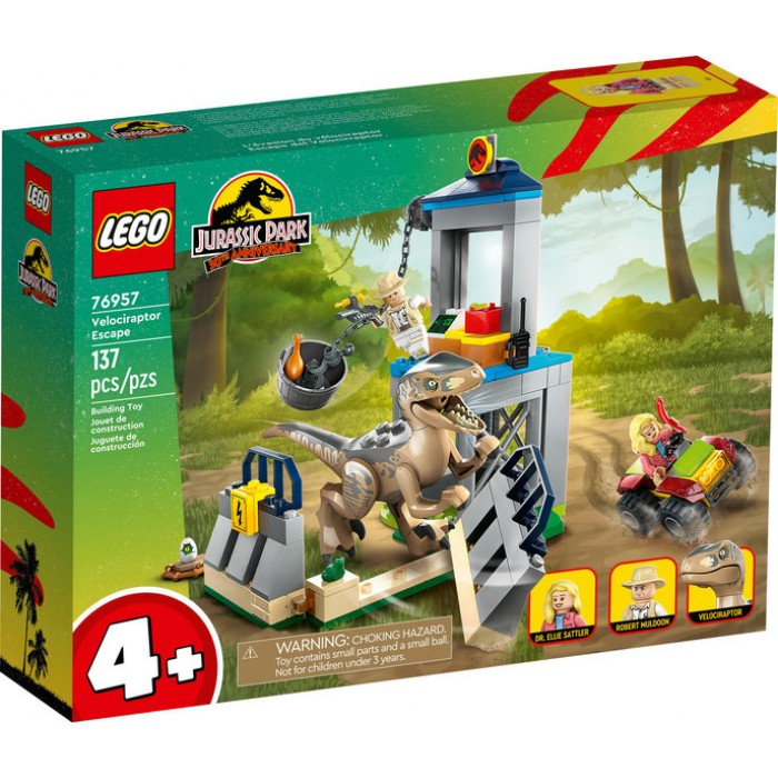 LEGO Jurassic World: L'évasion du vélociraptor (Collection Jurassic Park 30e anniversaire) - 137 pcs