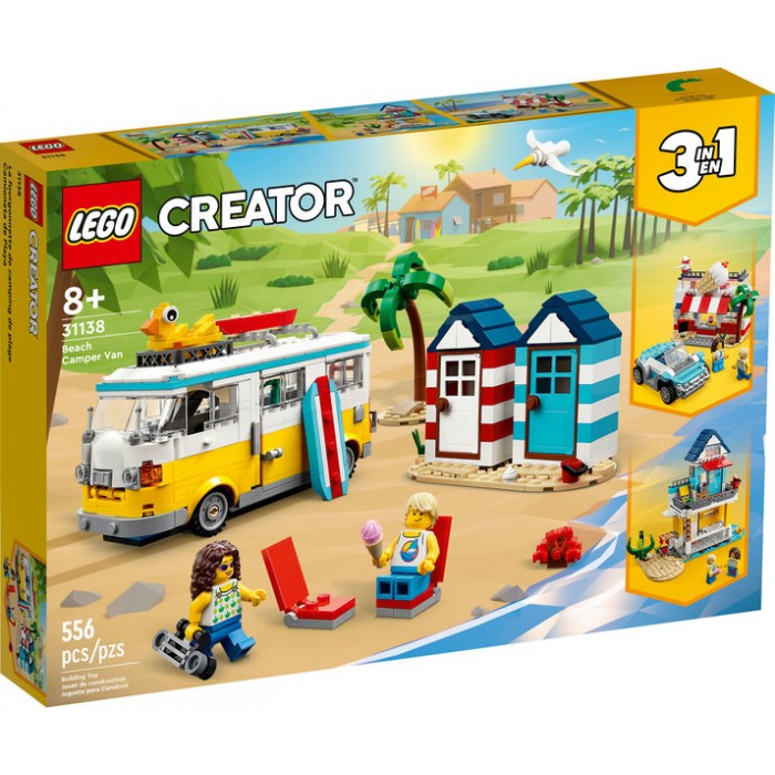 LEGO Creator : La fourgonnette de camping de plage 3-en-1 - 556 pcs 