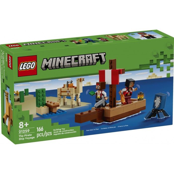 LEGO Minecraft : Le voyage du bateau de pirates - 166 pcs