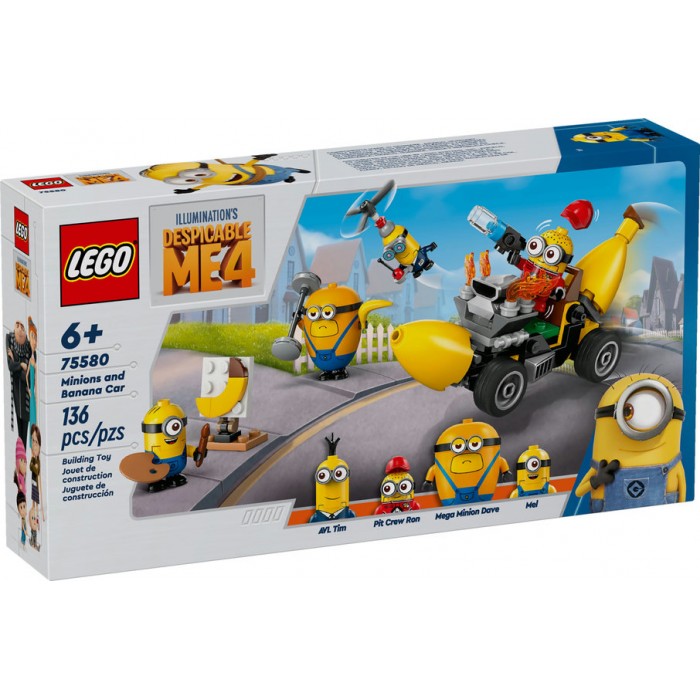 LEGO Despicable Me 4: Les Minions et la voiture-banane - 136 pcs