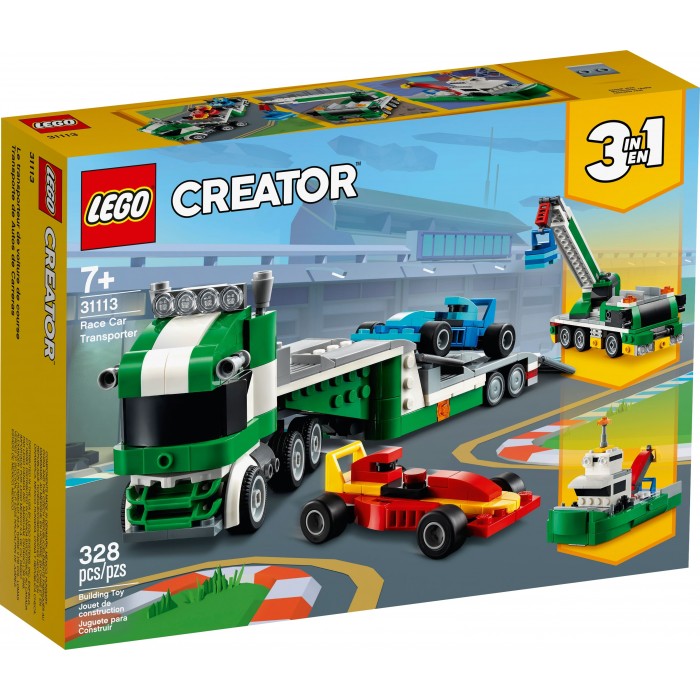 LEGO Creator : Le transporteur de voitures de course 3-en-1 - 328 pcs 