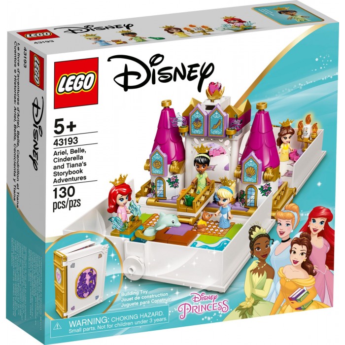 LEGO Disney: Les aventures d’Ariel, Belle, Cendrillon et Tiana dans un livre de contes - 130 pcs