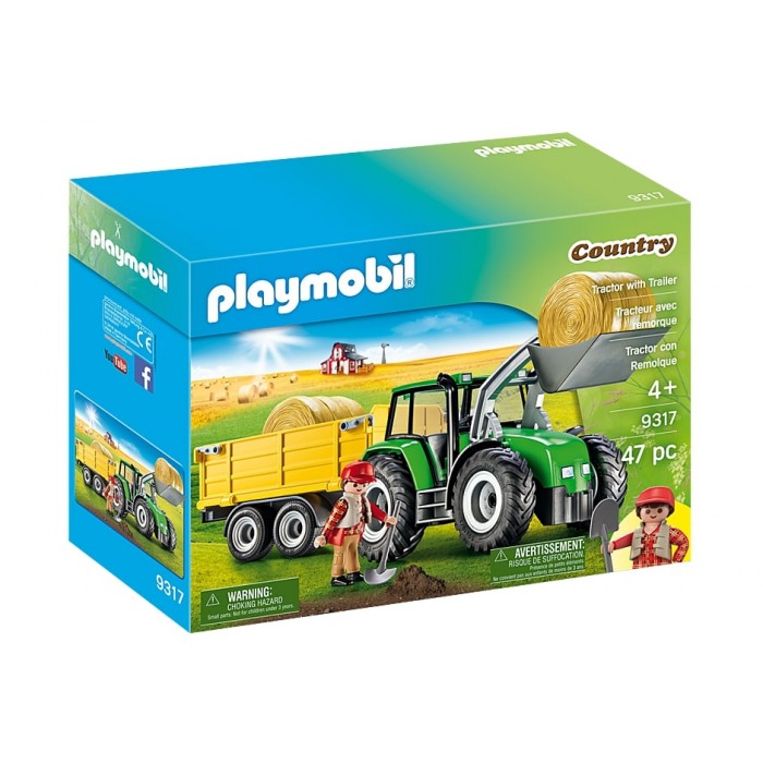 Tracteur avec remorque de la collection Country de Playmobil est un ensemble de jouets sous le thème des chevaux pour les enfants à partir de 4 ans - Franc Jeu Repentigny