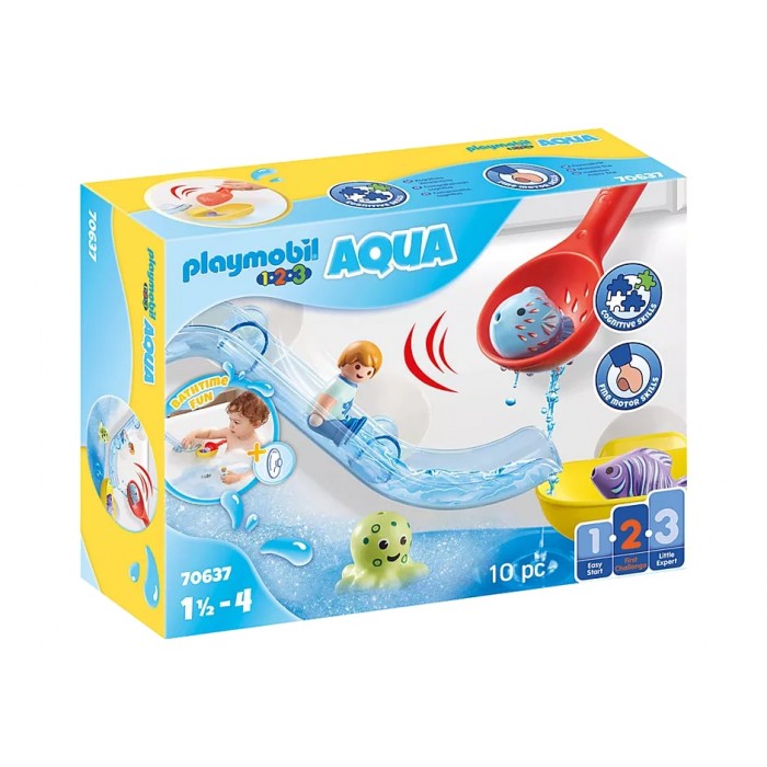 Playmobil : 1.2.3. Aqua - Grand toboggan aquatique et animaux marins