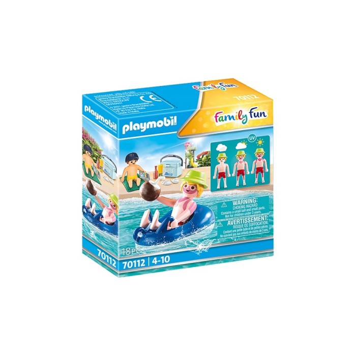 Vacancier avec coups de soleil et bouée est un jouet Playmobil de la collection Family Fun pour les enfants de 4 ans et plus - Franc Jeu Repentigny
