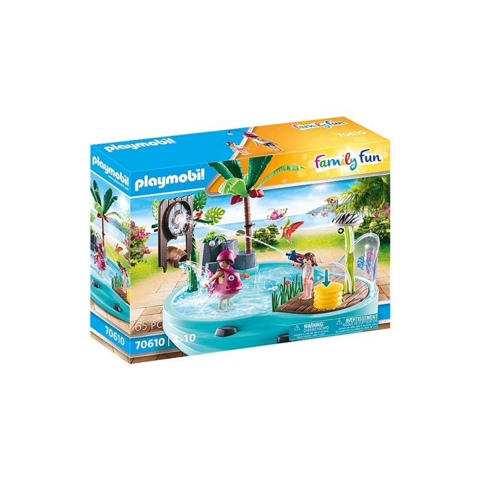 Piscine avec jet d'eau est un jouet Playmobil de la collection Family Fun pour les enfants de 4 ans et plus - Franc Jeu Repentigny