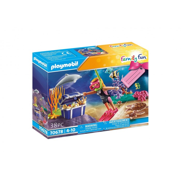 Set cadeau Plongeuse sous-marine est un jouet Playmobil de la collection Family Fun pour les enfants de 4 ans et plus - Franc Jeu Repentigny