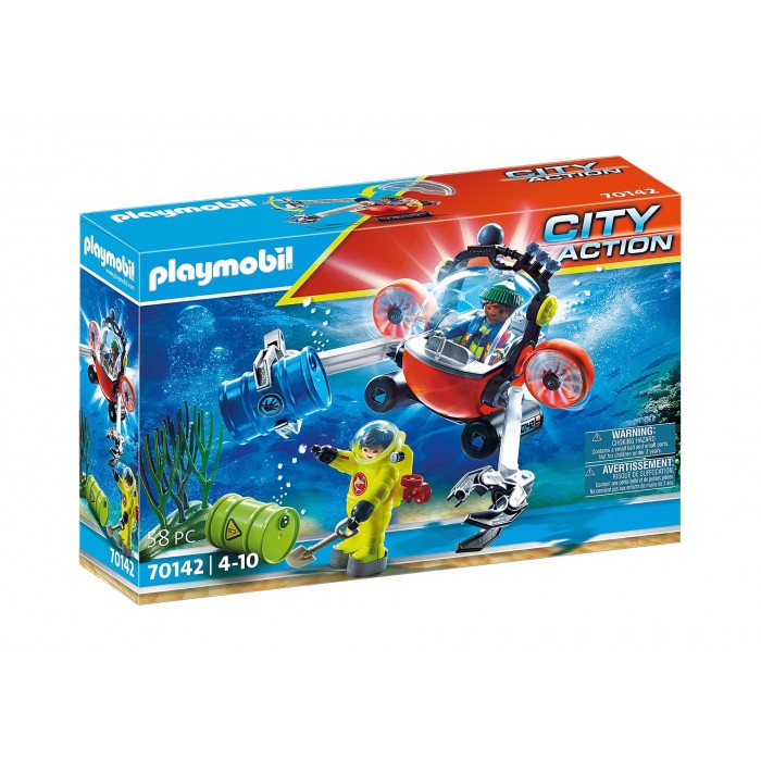 Playmobil : City Action - Agents de fonds marins avec cloche de plongée