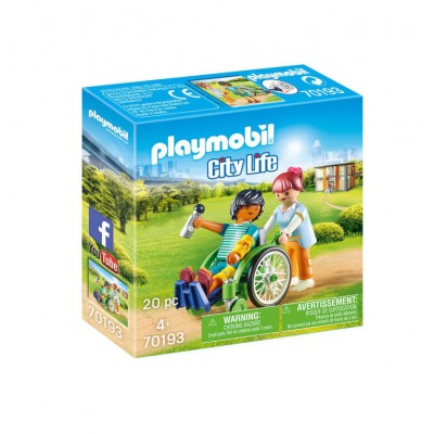 Playmobil : City Life - Patient en fauteuil roulant *
