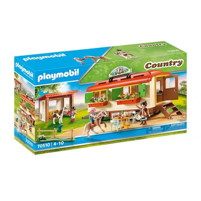 Playmobil : Country - Box de poneys et roulotte *