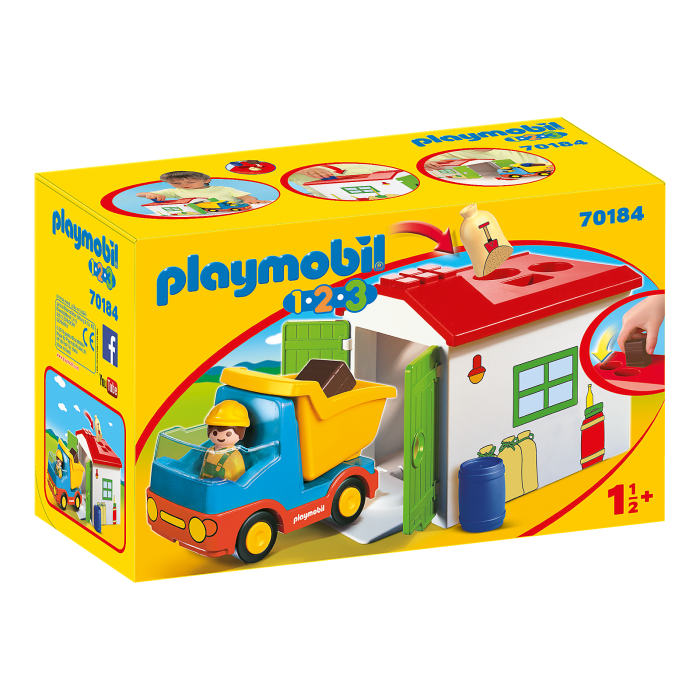 Playmobil : Ouvrier avec camion et garage
