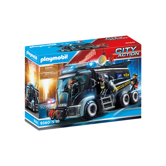 Playmobil : Camion des policiers d'élite avec sirène et gyrophare