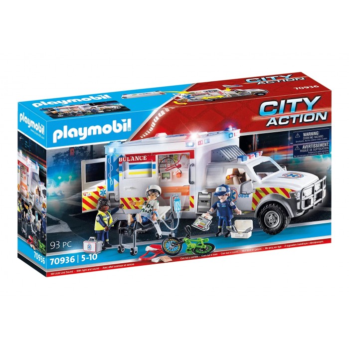 Playmobil City Action : Ambulance avec secouristes et blessé