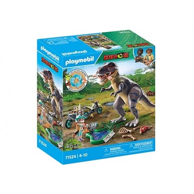 Playmobil Dinos : Explorateur avec moto et tyrannosaure