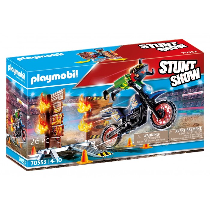 Playmobil : Stuntshow Pilote de moto et mur de feu