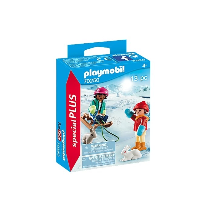Playmobil : Enfants avec luge