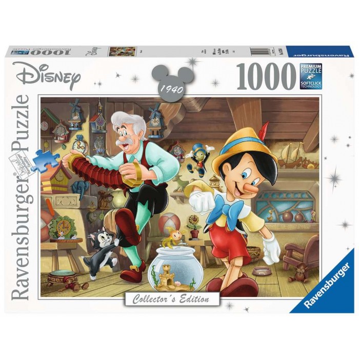 Retrouvez Pinocchiom Geppetto, Jiminy Cricket et leurs amis dans ce casse-tête de 1000 morceaux de Ravensburger de Disney - Pinocchio