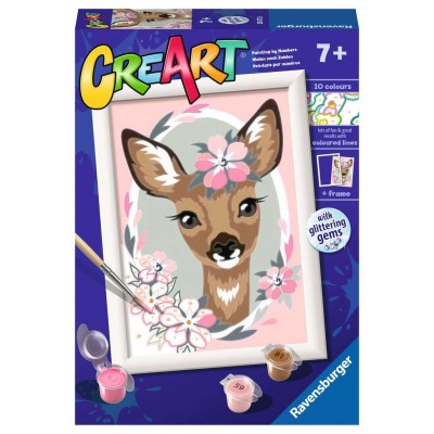 Peinture par numéros CreArt pour enfants : Delightful Deer (18 x 13 cm)