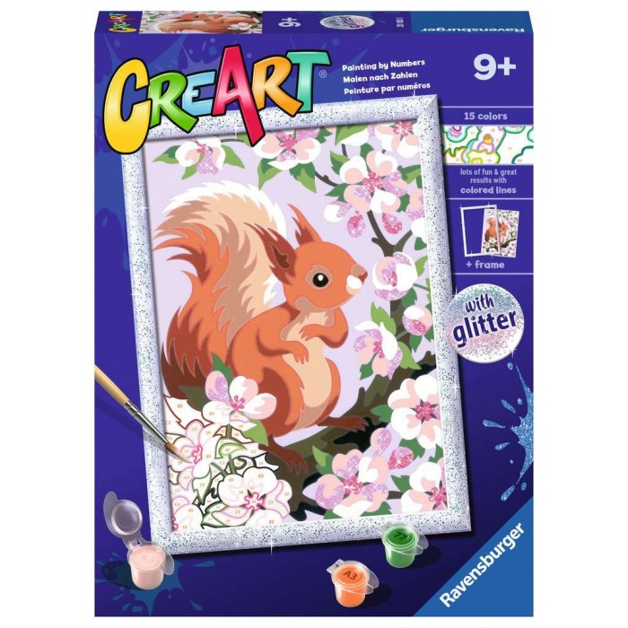 Peinture à numéros CreArt pour enfant : Spring Squirrel (24 x 18 cm)