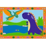 Peinture par numéros CreArt pour enfants : Land of the Dinosaurs - 2 tableaux (32 x 22 cm par tableau)