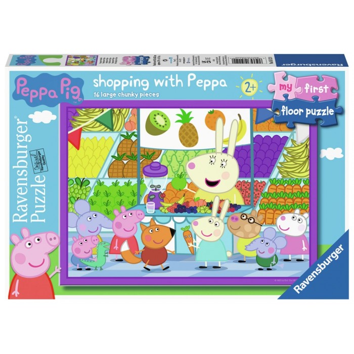 Casse-tête de plancher :  Faire du shopping avec Peppa (Shopping with Peppa) - 16 pcs - Ravensburger