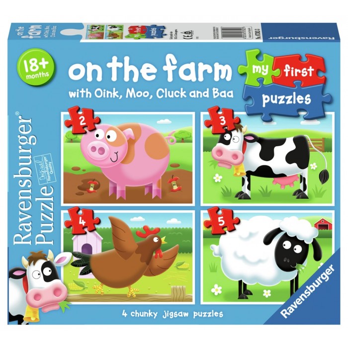 Casse-tête progressif :  Mes premiers puzzles - On The Farm - 2, 3, 4 et 5 pcs - Ravensburger